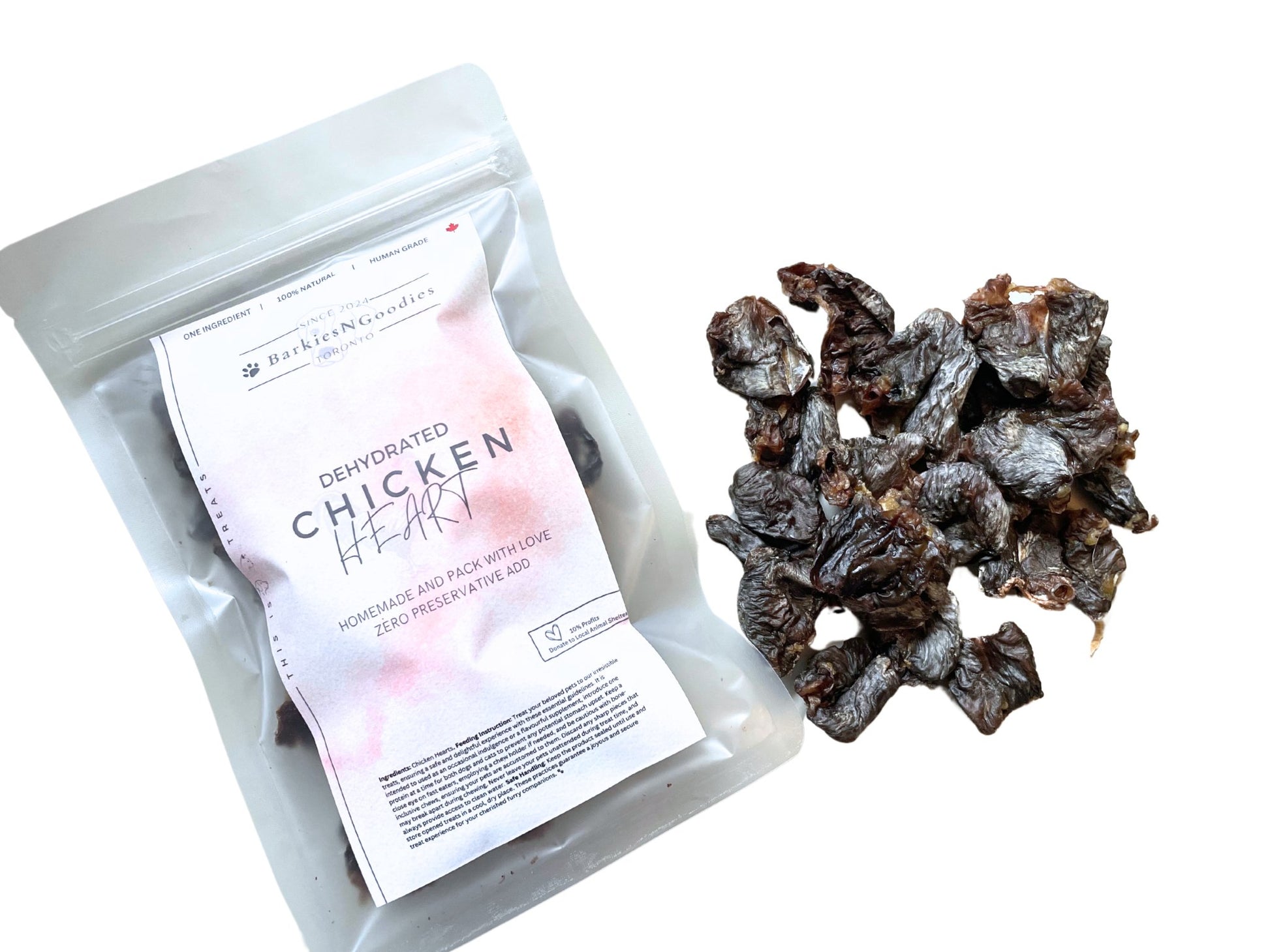 100% Natural Chicken Heart - Air Dry | Delicious Treats for Dogs and Cats - BarkiesNGoodies