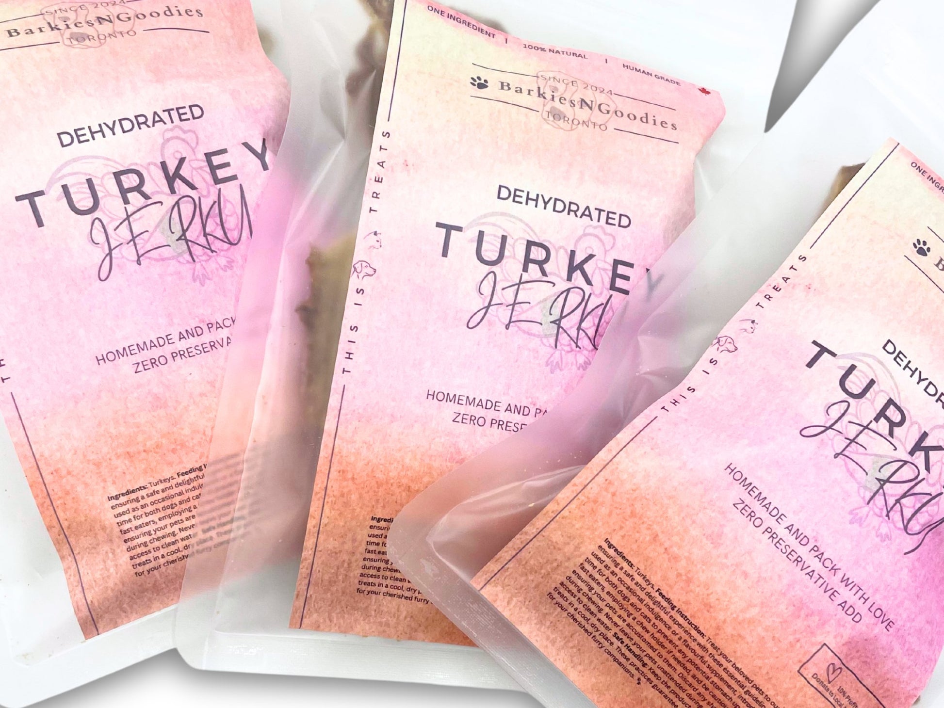 100% Natural Turkey Jerky - Air Dry | Delicious Treats for Dogs, Cats, and Small Animals - BarkiesNGoodies