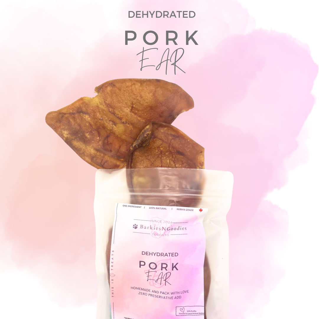 100% Natural Dehydrated Pork Ears - Air Dry | Nutritious Treats for Dogs