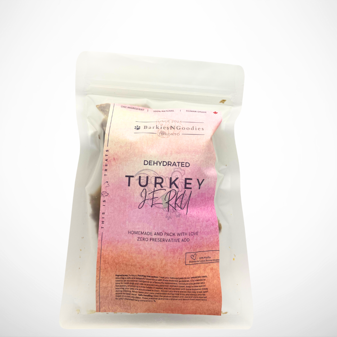 100% Natural Turkey Jerky - Air Dry | Delicious Treats for Dogs, Cats, and Small Animals