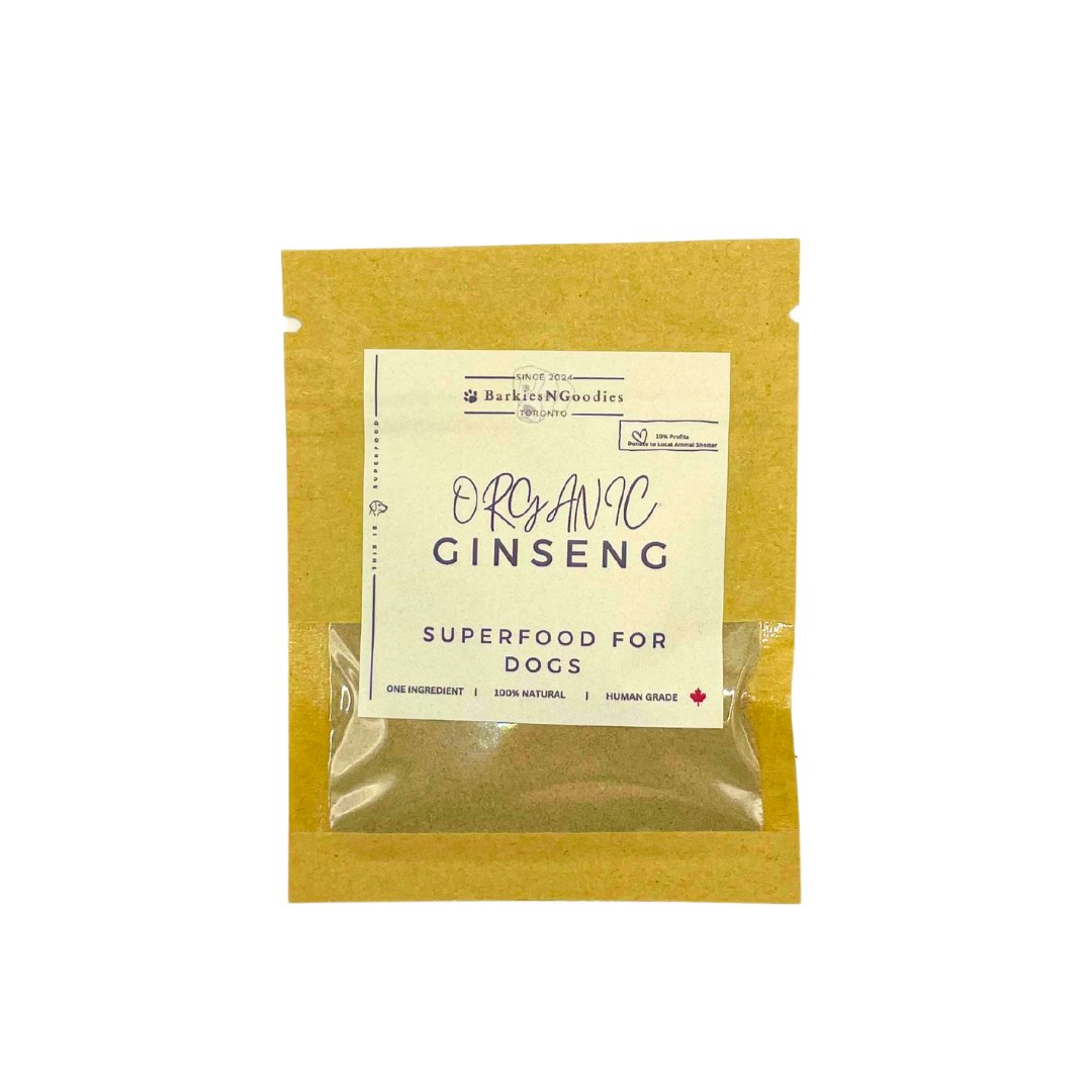 Sampler - Organic Ginseng Powder - Superfood for Dogs - BarkiesNGoodies