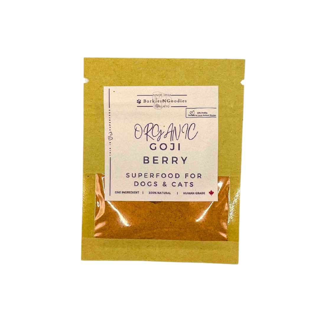 Sampler - Organic Goji Berry Powder (Freeze Dried) - Superfood for Dogs and Cats - BarkiesNGoodies